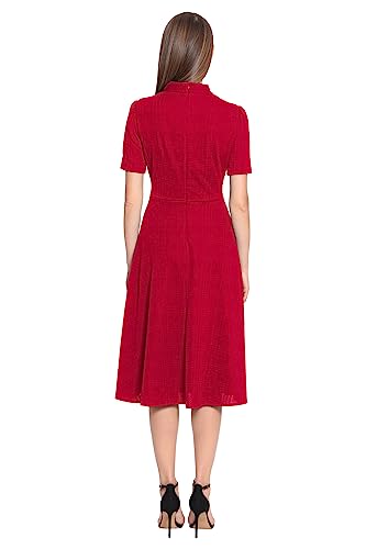 Image of Maggy London Women's Crepe Fabric Flight Attendant Bow Neck Tie Short Sleeve A-line
