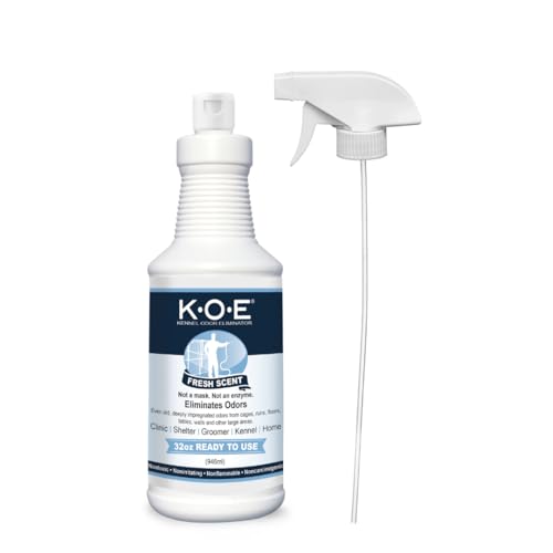 Image of Odorcide K.O.E Kennel Odor Eliminator Fresh Scent Ready to Use Spray - For Cages, Runs & More - For Home & Kennel w /Safe, Non-Enzymatic Formula
