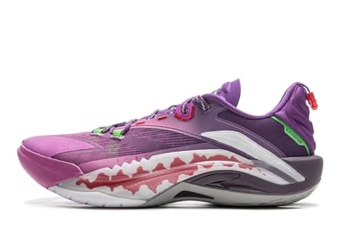 LI-NING BAD5 Sniper I S Men's Professional Basketball Shoes Lightweight High Rebound Basketball Outdoor Sneakers Purple US 10