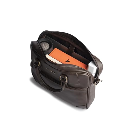Image of Gauge Machine Messenger Bag for Men & Women - Vegan Leather Office Laptop Bag | Fits up to 16 Inch Laptop | Water-Resistant, 30L Capacity, Padded Compartment