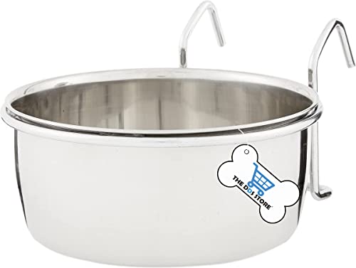 Image of Bird Feeding Dish Cups, Parrot Food Bowl Clamp & Hook Holder Stainless Steel Coop Cup Bird Cage Water Bowl Small Animals,Birds,Parrots, Pigeons, Hamsters,Guinea Pig (Pack of 2)
