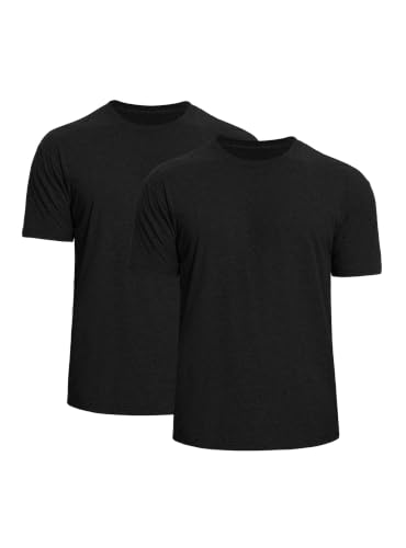 Image of Mens T-Shirts Crew Neck Shirts Athletic Fitted Plain Basic Tees Soft Cotton Blend Comfort T Shirts for Men