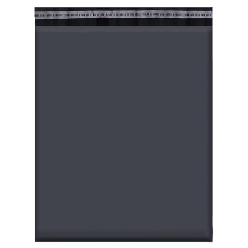 Tezraftaar® 100 x Dark Grey Mailing Bags Polythene 8" x 12" Poly Postage Postal Packaging Shipping Mailers for House Moving Packing
