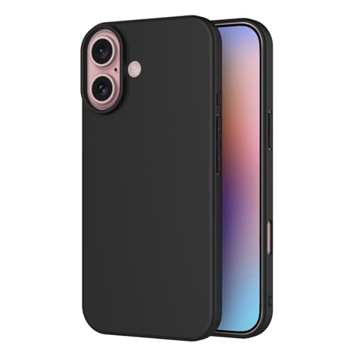 AICEK Compatible con Apple iPhone 16 Funda, Silicona Fundas Carcasa Silicona Bumper Case Negro