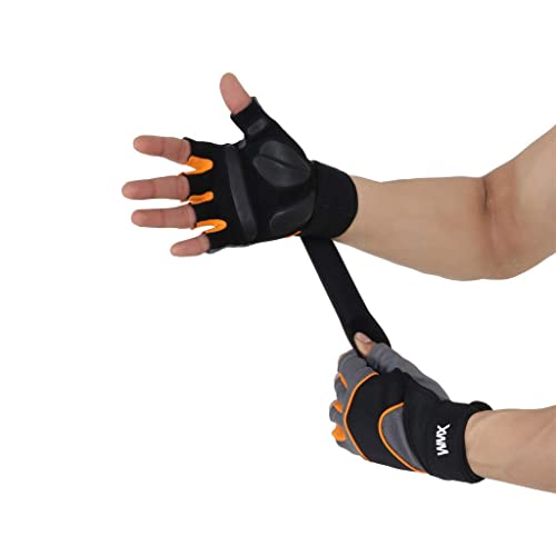 NEVER LOSE Padded Weight Lifting Gloves, Gym Gloves, Workout Gloves with Built-in Exercise Gloves for Cross Training, Pull Ups, Fitness, Powerlifting, for Men & Women (S, LOTO)