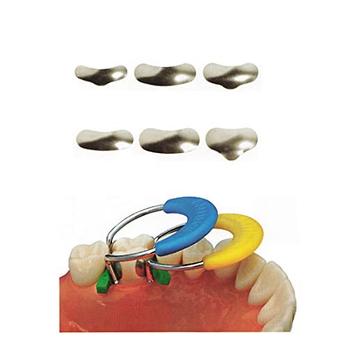 Dental 50Μm Sectional Contoured Metal Matrices Matrix Kit (100Pcs With 2 Rings) #TOP3