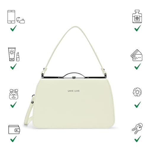Image of Lavie Luxe Women's Book Satchel Frame Satchel Handbag | Satchel Bag for Work | Ladies Purse | Stylish Shoulder Bag | Gift For Women