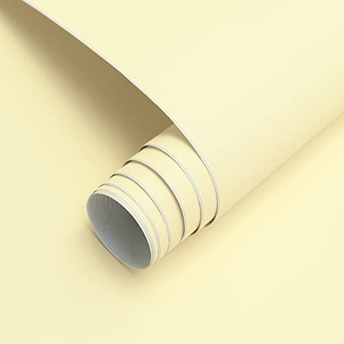 HeloHo Solid Light Yellow Wallpaper Matte Textured...