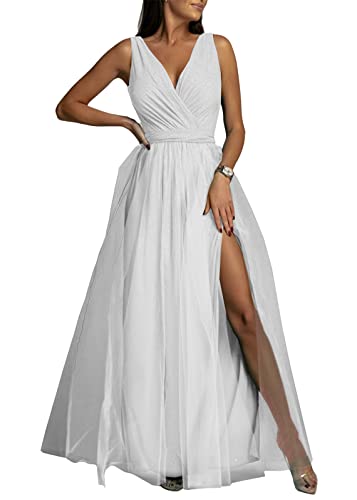 Robe de cocktail femme élégante et longue en tulle Tomwell
