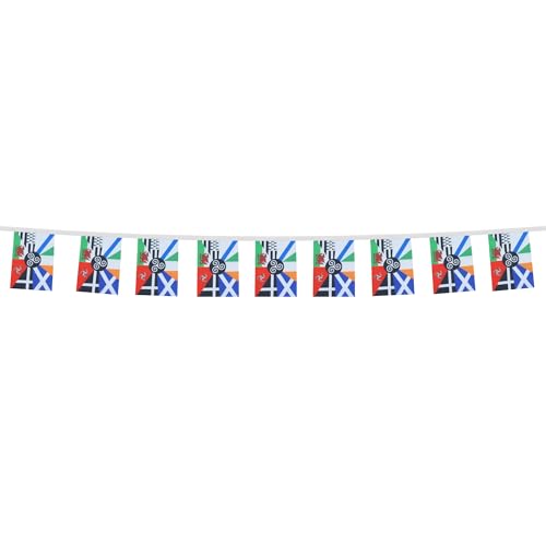 Image of AZ FLAG Multi Celtic 6 meters BUNTING Flag 20 flags 9'' x 6'' - Celtic countries STRING flags 15 x 21 cm