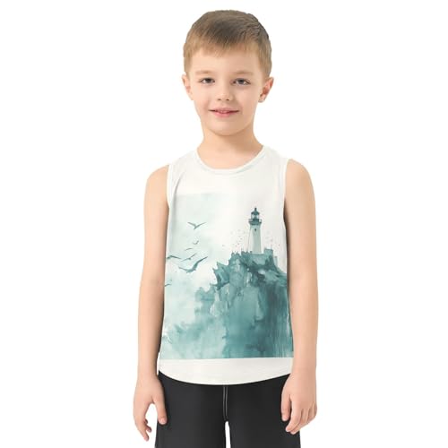 Seagull Lighthouse Cliff Boys Tank Tops Toddler Boys' Assorted Sleeveless Tank Tops for 3-15 Years,3T2