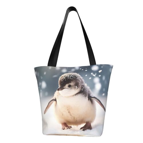Young Penguin Print Comfortable Shoulder Bag Summer HandbagTravel Beach Work Daily Use Versatile Carry