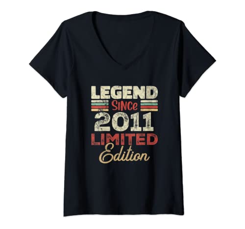 Femme 12th Birthday 12 Year Old Since 2011 Limited Edition T-Shirt avec Col en V
