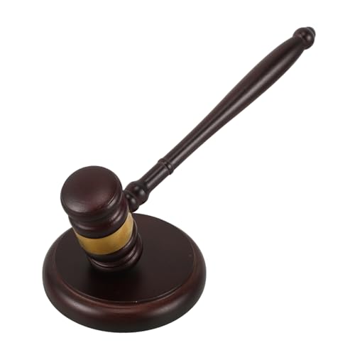 Marteau de juge et bloc sonore en bois noble pour professionnels du droit