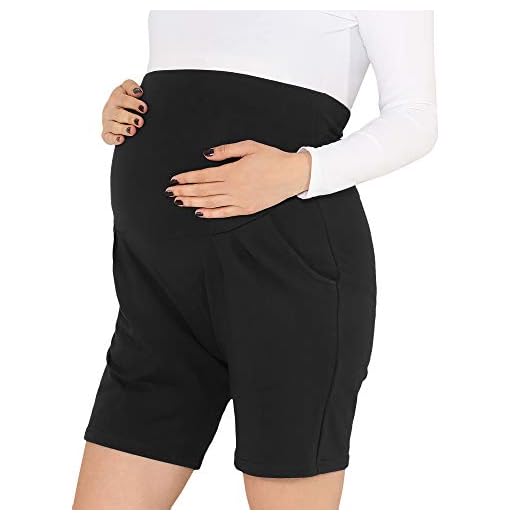 Be Mammy Leggings Premaman Corti BE20-234(Nero, XXL)