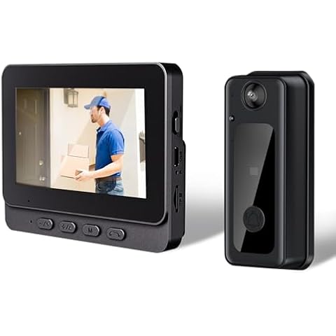 Yunir Doorbell Camera, 8MP 1080P 170° Wide Angle Security Camera with Microphone Video Call, 2 Way Talk Night Vision Video Doorbell for Home Surveillance, USB Charging Cover