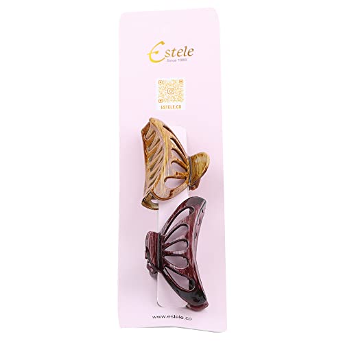 Pack of 2 Stylish Hair Claw Clips for Daily Use