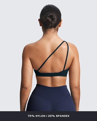 Image of Aoxjox Astoria One Shoulder Sports Bra | asymmetrical workout top, women's fitness training gym yoga crop tank, 4-way stretch, moisture-wicking