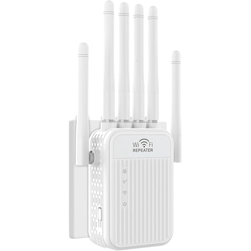 Repetidor WiFi, expandedor WiFi de Doble frecuencia de 300mps 5ghz y 2,4ghz,Modo repetidor/Router/Ap, Amplificador de señal Wi-Fi con 6 Antenas potentes,Adecuado para Uso doméstico/de Oficina