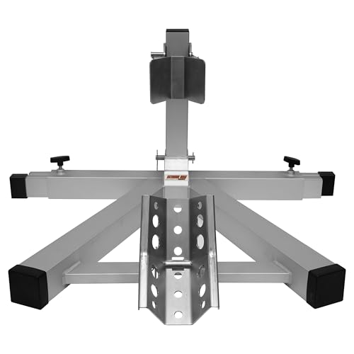 Image of Extreme Max 5001.5975 Pro Series Aluminum Lightweight Heavy-Duty No Drill Adjustable Motorcycle Wheel Chock for Trailer, Garage, or Truck - Fits Tires 15 inch to 22 inch