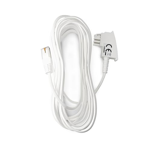 COXBOX 10 m DSL Flach-Kabel Fritzbox, Speedport, Easybox - TAE Flachkabel RJ45 wei&szlig; - VDSL ADSL WLAN Router-Kabel mit Twisted Pair f&uuml;r eine zuverl&auml;ssige Verbindung