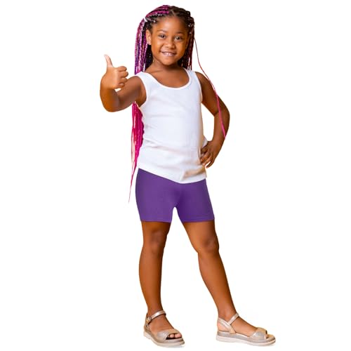 Image of Boyiee 8 Pack Girl Toddler Bike Cartwheel Shorts | Biker Under Dress Shorts, Kid Dance Clothes, Soft Stretchy Leggings for Gymnastics, Sports, Yoga, Cycling, Multicolor