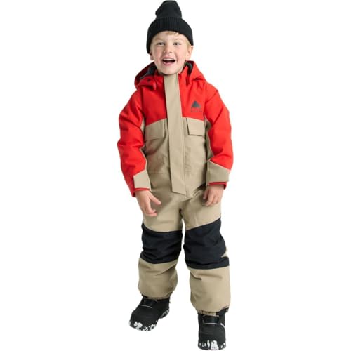 Burton Toddlers’ 2-Layer Insulated One Piece – Waterproof Winter Snowsuit for Boys & Girls – Flame Scarlet/Summit Taupe, Small