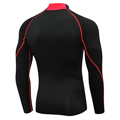 SPVISE 1 or 2 Pack Men's Compression Shirts Long Sleeve Athletic Workout T-Shirts Cool Dry Undershirts Turtle Neck Gym Tops