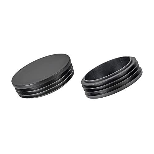 Image of METALLIXITY Round Post End Caps (3.54 inchx0.98 inch) 2pcs, Plastic Tubing End Cap Plug - for Decoration Furniture, Handrail Stair, Black