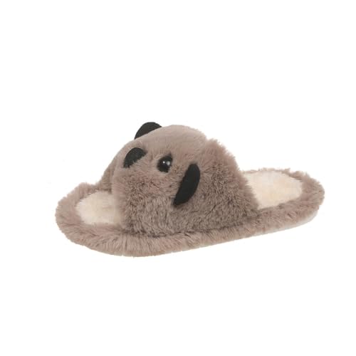 Kids Fuzzy Animal Slippers Cute Cartoon Plush Indoor House Shoes For Girls - image 1