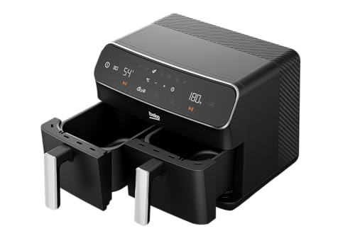 BEKO - Friteuse peu d'huile, AirFryer, 2 cuves 8.5 L, Noir