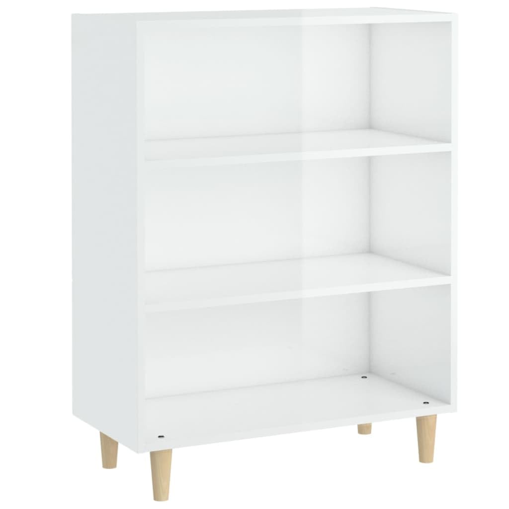 vidaXL Buffet Armoire de Rangement Organisateur de Maison Meuble de Rangement Armoire de Salon Blanc Brillant Bois d'Ingénierie 69,5x32,5x90 cm