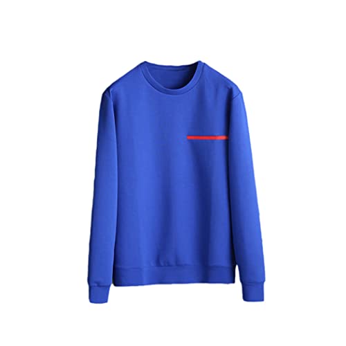 Sweat-shirt en pur coton bleu de qualité supérieure avec col rond élégant