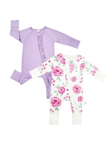 Image of Bow Dream Baby Girl Romper Jumpsuit Bamboo Rayon Baby Clothes Boys & 2 Way Zipper Outfit Baby Clothes for Girls