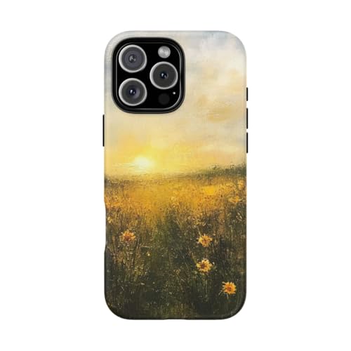 Coque iPhone 16 Pro Max Sunlit Wildflower Field évocatrice de liberté