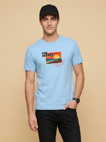 Image of Nobero 100% Cotton T Shirts for Men Stylish | Regular Fit | Graphic Printed T Shirts for Men 180 GSM Combed Cotton | Round Neck Half Sleeve