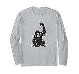 Orang-Utan-Silhouetten-Druckprodukt für Wildtierliebhaber Langarmshirt