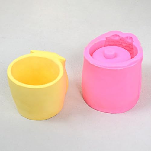 Molde de silicona de búho resistente para macetas de concreto texturizadas 6