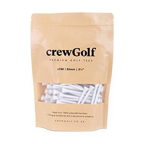 CrewGolf Bamboo Golf Tees, Sustainable, Biodegradable, Eco-Friendly, 83mm, Pack of 100 Cover