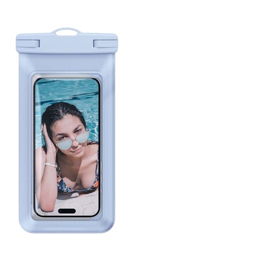 [Miflaier]スマホ防水袋、エコ透明素材使用、IPX8防水、ビーチ・クルーズ・キャンプなど多様なシーン対応、画面見やすい透明設計、夏の必需品として活躍、1個入り 青の商品画像（Amazon）