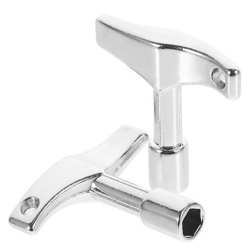 Toyvian 2pcs Professional Drum Tuning Keys Hexagon Square Head Zinc Alloy Drum Tuner for Snare Drums