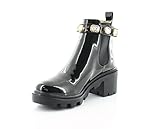Steve Madden Women's Amulet Ankle Boot, Black Patent, 9