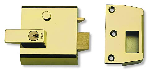 Yale B-1-BLX-PB-60 Double Locking Nightlatch, 60 mm Backset, Brass Finish, High Security, can be Locked from Inside with Key - Image 2