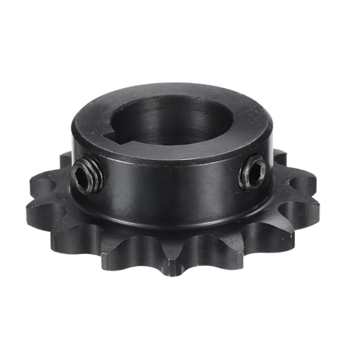 uxcell #40 Chain Roller Sprocket B Type, 1" Bore 14 Tooth Single Strand Chain Sprocket, Carbon Steel, Keyway with Set Screws