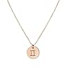 Gemini Rose Gold Zodiac Necklace, 16 Inches – Handmade 14k Gold Fill Jewelry – May, June Birthday Gift for Her, Girl…