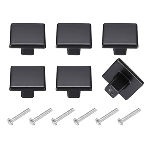Boutons de tiroir carrés en alliage aluminium solide avec vis - 2