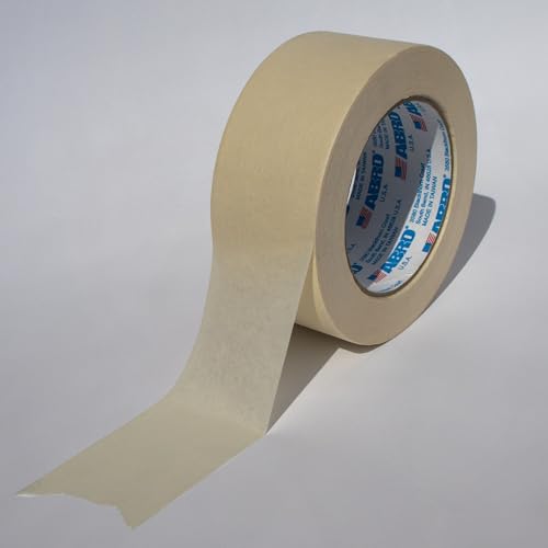 Image of ABRO GP Masking Tape 36mm x 55m, Natural Multipurpose Masking Tape for Temporary Labeling and Marking, Easy to Remove, Painter's Tape for DIY and Professional Uses, Natural