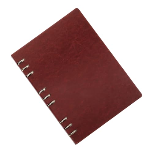 Mipcase Cuaderno de Anillas con Cubierta de Piel Marrón Diseño Recargable Páginas Horizontales Fáciles de Pasar para Tomar Notas y Planificar el Día