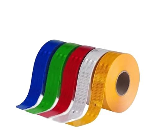 CREWBOLT Reflective Warning Tape | Waterproof High Intensity Conspicuity Sticker | Multipurpose Use | 2 Inches x 0.5 Meters | Pack of 5 | Multicoloured-picture-23