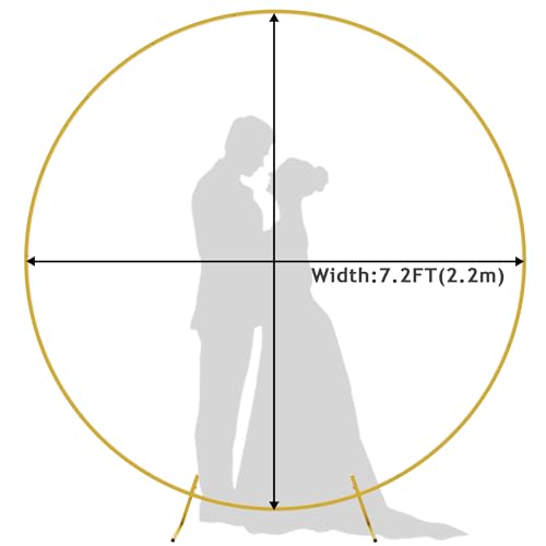 Wokceer Round Backdrop Stand 7.2FT Circle Balloon Arch Frame Circle Backdrop Stand Gold Round Arch for Wedding Birthday Party Bridal Shower Anniversary Event Ceremony Decoration - Image 4